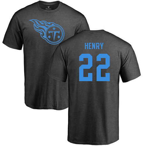 Tennessee Titans Men Ash Derrick Henry One Color NFL Football #22 T Shirt